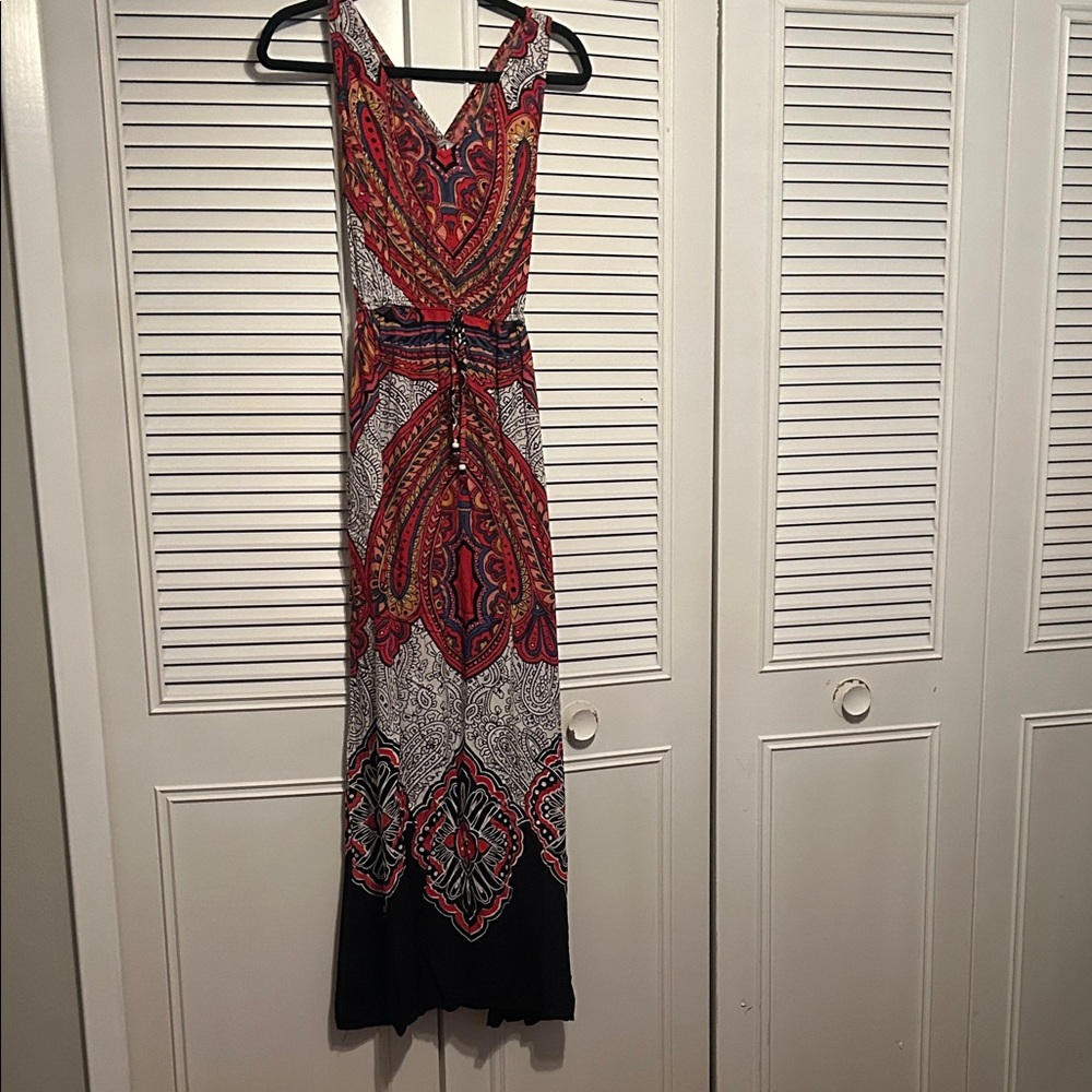 Charlotte Russe Red and Black Patterned Maxi Dress